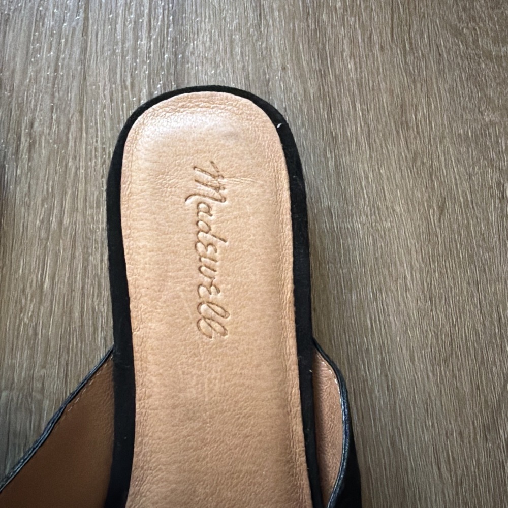 MADEWELL Women's "Remi" Black Suede Pointed Toe Slip On Mule Flats Sz 9 $90 - Picture 4 of 11